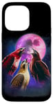 iPhone 14 Pro Max 3 Hawks Howling At The Moon Funny Hawk Bird Lover Birder Case