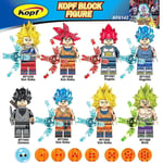 8 st Dragon Ball Anime Series Minifigurer Byggklossar Kit, Son Goku Mini Actionfigurer Leksaker Set Gåvor Till Fans Barn[GL]