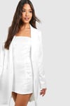 Womens 2 In 1 Blazer Dress Set - White - 12, White