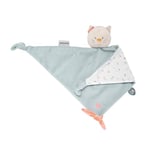 Nattou Maxi-Doudou Plat en Coton et Velours, Doudou Lana la Chatte, Compagnon de Route dès la Naissance, env. 65 x 40 cm, Mila, Zoë et Lana, Bleu Clair