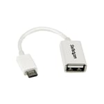 Startech - com Câble adaptateur Micro usb vers usb Host otg de 12cm - Mâle / Femelle - Blanc - 0,127 m - Micro-USB b - usb a - 2.0 - Male connector /