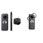 Insta360 ONE X2 360 Degree Action Camera PREMIUM Kit includes Invisible Selfie Stick + Lens Cap & CINX2CB/E ONE X2 Lens Guards - Added Protection For Your Lenses