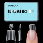 TOMICCA 510 Pièces Faux Ongles Capsules French Acrylique Tips Ongles Gel, 12 Tailles Court Cercueil Demi-Couverture French Nail Extension Tips Appuyez sur les Ongles pour Manucure Salon