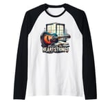 Strumming My Heartstrings Guitar Music Lover Nostalgia Songs Raglan Baseball Tee