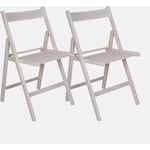 Dmora Lot de 2 chaises pliantes modernes en bois, pour balcon ou jardin, cm 42x48h79, assise h cm 47, couleur blanche, avec emballage renforcé