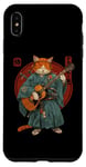 Coque pour iPhone XS Max Chat samouraï japonais jouant de la guitare