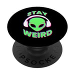 Stay Weird Casque Extraterrestre UFO Alien PopSockets PopGrip Interchangeable