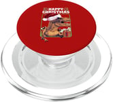 Dino Trex T-rex Happy Christmas Hommes Femmes Garçons Filles Noël PopSockets PopGrip pour MagSafe