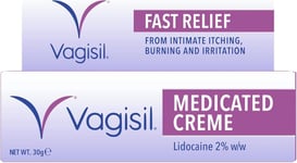 Vagisil Medicated Cream - 30g Fast Anti-Itch Relief Feminine Itching Burning UK*