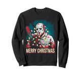 Merry Christmas Horror Fan Slasher 80s-Themed Sweatshirt