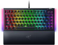 BlackWidow V4 75% - Clavier gaming mécanique remplaçable à chaud (Disposition compacte, Éclairage sous-jacent sur 2 côtés, Molette multifonction et touches multimédias) US-Layout | Noir