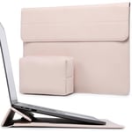 HYZUO 15-16 Inch Laptop Sleeve Case with Stand Feature for MacBook Pro 16 M4/M3/M2/M1 Pro/Max 2024-2019, XPS 15, MacBook Pro 15 2015-2012, Samsung Galaxy Book Flex/Pro 15, Apricot