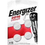 Energizer Button Cell Batteries CR2016 3V Lithium Pack of 4