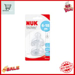 NUK First Choice+ Teats for Baby Bottles | 6-18 Months (Pack of 2) Free UK