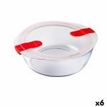 Hermetisk madkasse Pyrex Cook&heat 26 x 23 x 8 cm 2,3 L Rød Glas (6 enheder)