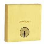 Kwikset Downtown, Deadbolt Door Lock, Single Cylinder, Square Low Profile with SmartKey Re-Key Security, Satin Brass