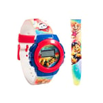 My sweety pop – Montre Numérique pour Garcon - Enfant - Ecole - Maternelle - Garderie - Vacances - Idée Cadeau - Bracelet Ajustable - Pat Patrouille - Blanc/Rouge/Bleu