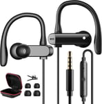 Écouteurs pour Samsung A25 A23 A15 A14 A13 A05s Écouteurs intra-auriculaires avec prise jack 3,5 mm, câble de microphone ENC avec crochet auriculaire, pour XiaoMi Redmi Note 13 12 Pro 11S 10 Moto G54