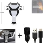  For POCO F5 Airvent mount + CHARGER holder cradle bracket car clamp