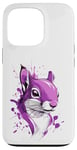 Coque pour iPhone 13 Pro Écureuil violet avec effets splash