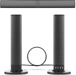 Barres De Son Tv,Home Cinéma,Enceintes Acoustiques Connectées Pour Tv,Technologie Tws,Enceinte Fixation Murale,4 Haut-Parleur Murale-Colonne Détachable 2-En-1,Noir