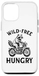 Coque pour iPhone 13 Wild Free Hungry Racoon Moto Rider Biker Raton laveur