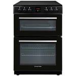 Russell Hobbs Electric Cooker 3 in 1 68L/37L Split Black Double Oven with 3 Shelves, Full-Size Grill Pan, 4 Zone Ceramic Hob, Energy Efficient, Up to 2 Years Guarantee, RH60EDOEH6011B