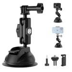 TELESIN Universal Suction Cup Holder with Phone Holder and Action Camera mounting TE-SUC-012