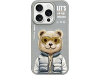 Nimmy Iphone 15 Pro 6.1" Case Gray/Grey Cool&Cute 2.0 Bear