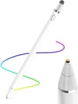 Stylet Capacitif, 2 En 1 Stylus Stylet Stylo Écran Tactile 1.45Mm Haute Précision Stylus Capacitif Universel,Compatible Avec Les Smartphones,Tablettes,Apple Iphone/Ipad, Blanc[X49]