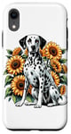 Coque pour iPhone XR Sunflowers Dalmatian Dalmatians Dal Dally Dog