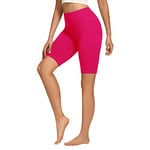 Libella Short de Cyclisme Legging Court Femme Short Taille Haute en Coton Short de Sport d'été Opaque Magenta 4165 M