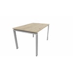 Bureau individuel profondeur 80 cm Producteo Gris aluminium CONNECT : bureau P80/obturateurs prépercés D140x80/cpl chêne brunswick/cpi gris