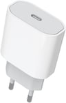 Chargeur Rapide Usb C 20w Certifié Mfi Pour Iphone 16/16 Plus/16 Pro/16 Pro Max/15/14/13/12/11/Se 2020/X/Xs/Xr/8, Ipad, Airpods Pro, Usbc Prise Secteur Mural Type C Alimentation Adaptateur