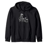 Coffee Espresso Barista Coffee Maker Silhouette Zip Hoodie