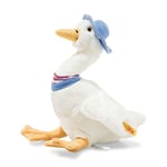 Steiff Originale Oie Jemima Puddle Duck d'environ 27 cm-Peluche de Marque avec Bouton dans l'oreille-pour bébé dès la Naissance, 355271, Blanc