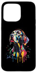 Coque pour iPhone 15 Pro Max Dogue Allemand Lover Pop Art portant des écouteurs Drôle Dogue Allemand