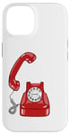 Coque pour iPhone 14 Cadran rotatif vintage - Téléphone filaire - Couleur graphique rétro