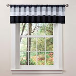 Lush Decor 45,7 cm par 213,4 cm Iman Lit, Blanc/Noir, 18 x 84 Valance