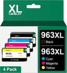 963Xl 963 Xl Cartouches D'Encre Remplacement Pour Hp 963Xl Pour Hp Officejet Pro 9010 9012 9020 9014 9015 9016 9018 9022 9025 9019 (1 Noir 1 Cyan 1 Jaune 1 Magenta,4-Pack)