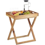 Relaxdays Table d’appoint avec plateau amovible en bois table pliante café pliable service HxlxP: 54 x 52 x 36 cm