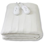 Surmatelas Chauffant, Chauffe Lit, Double, 160 x 140 cm, 2x60W, Blanc, Commande manuelle, Polyester, Standards/Certifications: cb, ce