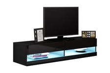 Vasil TV-benk 140x40x30 cm - Svart/Hvit & mediabenk Hvit,Svart