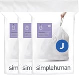 simplehuman CW0259 code J Custom Fit Bin Liner Bulk Pack, White Plastic (3 Pack)
