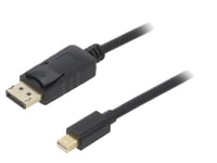 Cable mini DisplayPort 1.2 male 1.8m noir