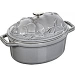 Staub Cocotte Possu Pata Valurauta Ovaali 17 cm, Grafiitinharmaa 40500-176-0