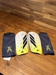 Adidas X SG League Football Shin Pads Guards White/Lemon Size Large New Other