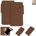 Protective cover for Asus ROG Phone 8 Pro flip case faux leather brown mobile ph