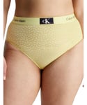 Calvin Klein Womens 000QF7177E Lace High Waisted Brief - Green Nylon - Size 8 UK