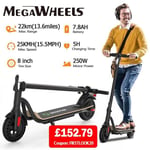 MEGAWHEELS ELECTRIC SCOOTER FOLDING KICK E-SCOOTER 7.8AH LONG RANGE FOR ADULT UK